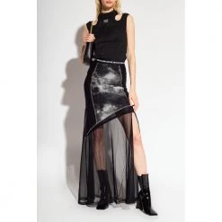 Versace Jeans Couture Semi-sheer Skirt Black