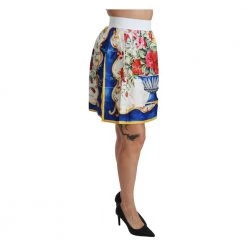 miinto Butikk 15 Dolce & Gabbana Flower Vase High Waist Mini Skirt Silk White